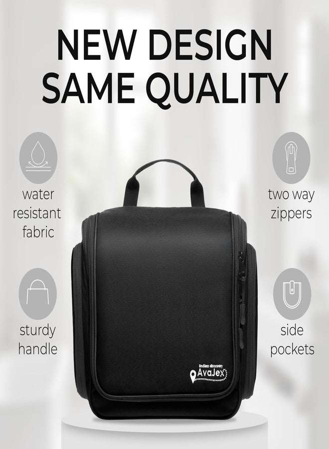 AvaJex Travel Toiletry Bag for Men and Women - (10.6”x10.6”x3.2”) Large Hanging Toiletry Organizer - Waterproof Hygiene Bag with Metal XXL Swivel Hook, with Sturdy Zippers and 15 Compartments for Toiletries - Image 4